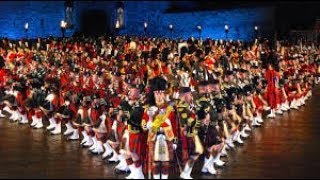 EDINBURGH MILITARY TATTOO  PIPERS MARCH OUT [upl. by Llenil]