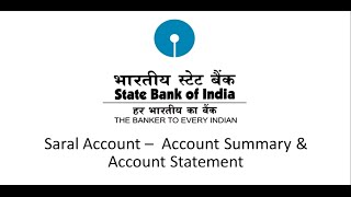 SBI Corporate Internet Banking Saral  Account Summary amp Account Statement [upl. by Mohn710]