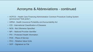 Medical Billing Terminology Acronyms amp Abbreviations [upl. by Hebrew]