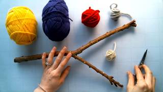 Waldorf Handwork at Home Weaving on a Stick Loom [upl. by Xonnel878]