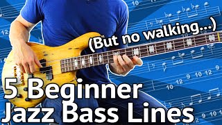 5 BeginnerFriendly JAZZ Bass Lines Guaranteed To Impress [upl. by Rhines]