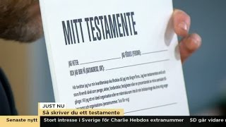 Så skriver du ett testamente  Nyhetsmorgon TV4 [upl. by Jaye]