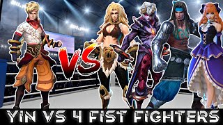 YIN VS 4 FIST FIGHTERS 1VS1 FIGHT  MOBILE LEGENDS NEW HERO YIN [upl. by Suilmann]