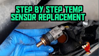 COOLANT TEMPREATURE SENSOR REPLACEMENT VW [upl. by Belac251]