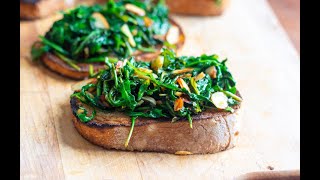 Arugula Toast  Vegan Appetizer or Main Course [upl. by Dorr948]