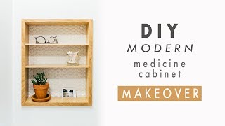 DIY Modern Medicine Cabinet Makeover  Recessed Wall Cabinet Shelves [upl. by Laney]