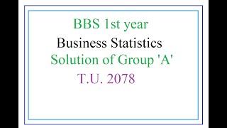 BBS 1styear  Business Statistics [upl. by Lenuahs]