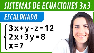 SISTEMAS de Ecuaciones 3x3 ESCALONADO ✅ Método de Sustitución [upl. by Almire]