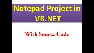 How to create Notepad in VBNet  mini Project [upl. by Atekihc]