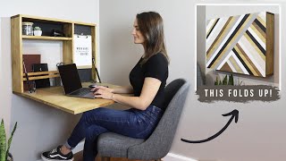 How To Build A Fold Down Wall Desk  DIY Murphy Desk [upl. by Teferi]