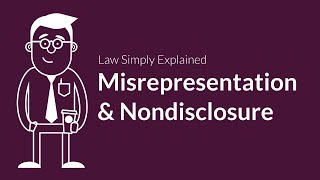 Misrepresentation and Nondisclosure  Contracts  Defenses amp Excuses [upl. by Doggett]