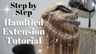 HANDTIED EXTENSION TUTORIAL NEW METHOD Wholy Hair [upl. by Anpas]