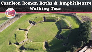 CAERLEON ROMAN BATHS amp AMPHITHEATRE WALES  Walking Tour  Pinned on Places [upl. by Enelyak]