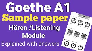 Goethe A1 exam sample question paper with answers Listening module  German language institute [upl. by Marelya]