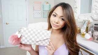 Whats in my Bag  REVIEW  Louis Vuitton Pochette Felicie Damier Azur  Charmaine Dulak [upl. by Frechette313]