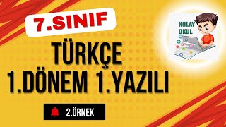 7Sınıf Türkçe 1Dönem 1Yazılı 2Örnek  2024 2025 [upl. by Toolis]