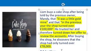 How to apply misrepresentation Liam cupcake scenario [upl. by Beale]