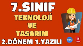 7Sınıf Teknoloji ve Tasarım 2Dönem 1Yazılı Soruları ve Cevapları 2022 [upl. by Durrell]