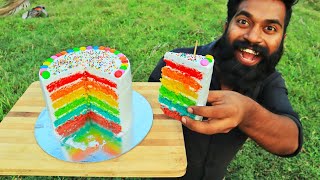 Rainbow cake Making Malayalam  അടിപൊളി റെയിൻബോ കേക്ക് ഉണ്ടാക്കിയാലോ  M4 TECH [upl. by Burwell]