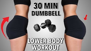 30 MIN DUMBBELL BOOTY WORKOUT  Killer Lower Body Cardio amp strength training  30x30 Day  20 [upl. by Raina899]