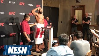 Yoel Romero Needs Towel In Suspenseful UFC 213 WeighIn [upl. by Ainollopa]