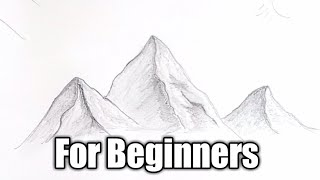 How to draw Mountain for Beginners  Easy  Realtime [upl. by Zared]