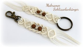 Makramee Schlüsselanhänger  DIY  Macrame Keychain [upl. by Eillib]