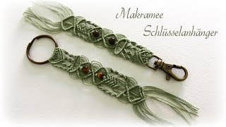 Makramee Schlüsselanhänger 2  DIY  Macrame Keychain 2 eng sub [upl. by Atterbury]