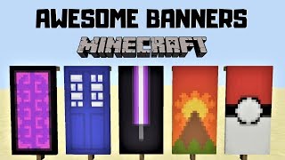 ✔ 5 AWESOME MINECRAFT BANNER DESIGNS WITH TUTORIAL [upl. by Odrautse]