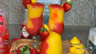 MANGO STRAWBERRY COCKTAIL FROZEN DRINKALCOHOL N VIRGIN VERSIONHOW TO MAKEEASY KID FRIENDLY [upl. by Hadwin]