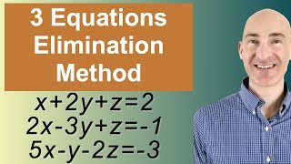 Solving Systems of 3 Equations Elimination [upl. by Lodi523]