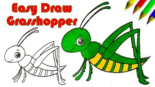 How to Draw Grasshopper Step by Step [upl. by Broeker404]