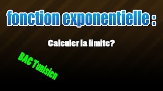 Analyse limite de la fonction exponentielle [upl. by Naesal]