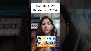 Exim Bank Recruitment 2024 [upl. by Haines]