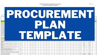 Procurement Plan Template  Procurement Management Plan [upl. by Lonier]