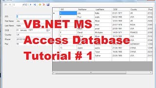 VBNET MS Access Database Tutorial 1  How to Connect Access Database to VBNet [upl. by Esilahs209]