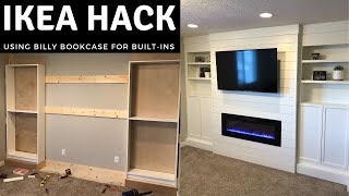 IKEA Billy Bookcase Hack  DIY BuiltIn Shelves [upl. by Falda686]