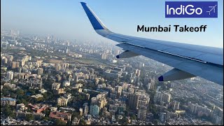 Takeoff from Mumbai’s Chhatrapati Shivaji Maharaj International Airport with Mumbai View  Indigo [upl. by Corvese247]