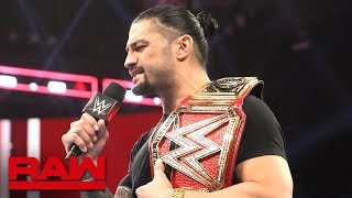 Roman Reigns relinquishes the Universal Title to battle his returning leukemia Raw Oct 22 2018 [upl. by Loseff]