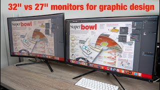 27 vs 32 inch 4K Monitors Guide for Digital Artists amp Graphic Designers [upl. by Aihpos]