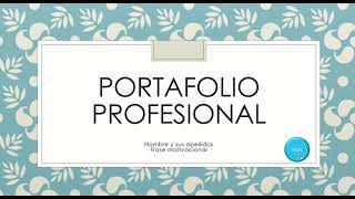 Portafolio Profesional en PowerPoint por enlaces [upl. by Fablan173]