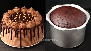 കുക്കറിൽ പെർഫെക്റ്റ് ചോക്കലേറ്റ് കേക്ക് chocolate cake in pressure cooker chocolate birthday cake [upl. by Eilesor]