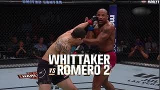 Robert Whittaker breaks Yoel Romeros Orbital They go to War in Round 3 [upl. by Salli399]