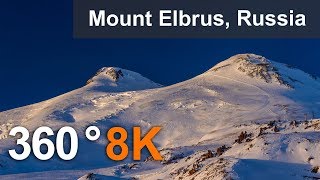 360 video Journey to Elbrus Mountain Russia Teaser 8K aerial video [upl. by Schoenburg]