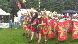 Roman Reenactment at the Amphitheatre in Caerleon Marching In [upl. by Ives186]