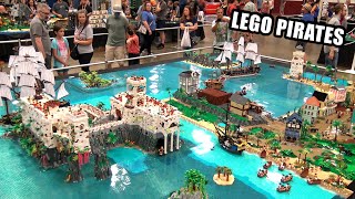 Massive LEGO Pirate Harbor Battle Built By 10 People [upl. by Mit]