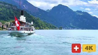 Paddlewheel steamer GALLIA leaving Gersau station [upl. by Mcadams643]