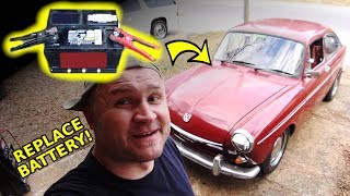 Howto Replace VW Battery  VW Type3  Beetle Too [upl. by Zilber]