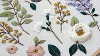 Lilac and cherry blossom Embroidered Botanical elements for beginners [upl. by Farmann]