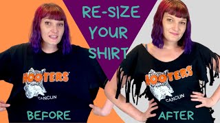 DIY Clothing Upcycle  How to Resize an Oversized T Shirt  Thrift Flip No Sewing [upl. by Elysia]